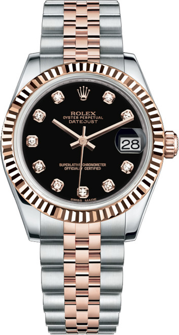 ROLEX Datejust 31 Black Diamond Dial Watch 178271-0017 Image 1