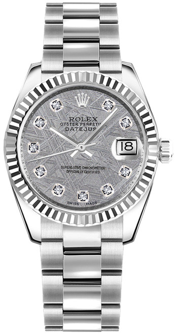 ROLEX Datejust 31 Meteorite Grey Diamond Dial Watch 178274-0059 Image 1