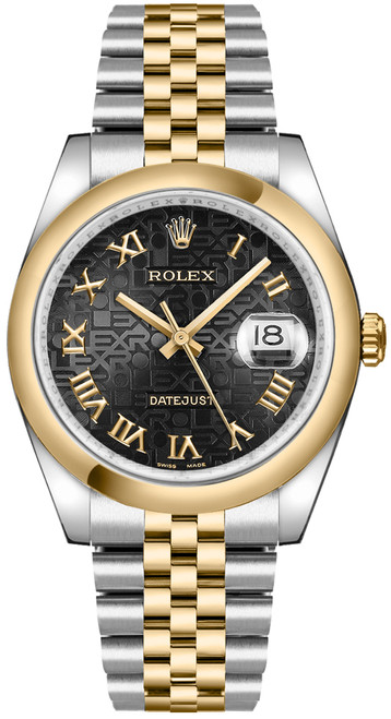 ROLEX Datejust 36 Black Jubilee Roman Numeral Watch 116203-0172 Image 1