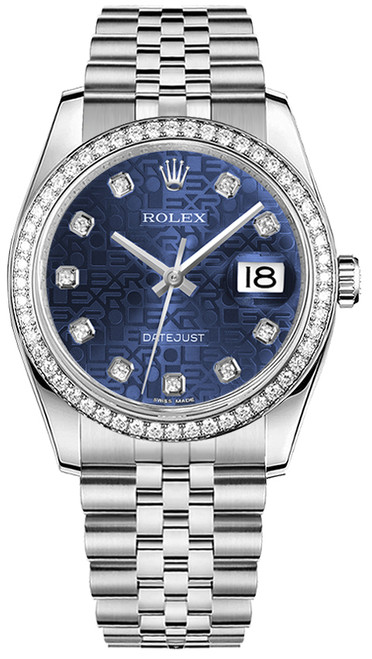 ROLEX Datejust 36 Blue Dial White Gold & Steel Watch 116244 Image 1