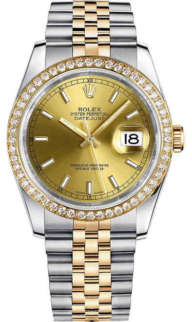 ROLEX Datejust 36 Champagne Dial Women'S Watch 116243 Image 1