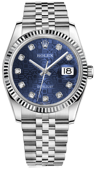 ROLEX Datejust 36 Blue Jubilee Diamonds Women'S Watch 116234-0110 Image 1