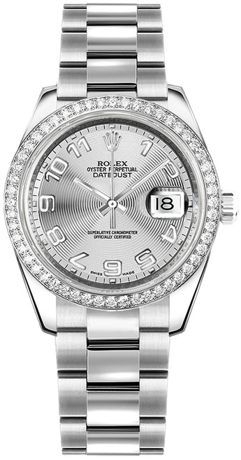 ROLEX Datejust 31 Silver Diamond Bezel Watch 178384 Image 1