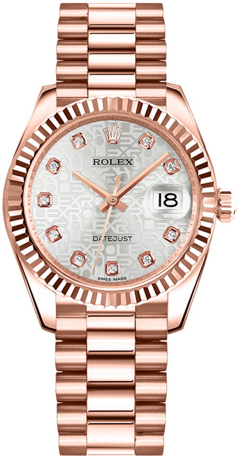 ROLEX Datejust 31 Solid 18K Rose Gold Watch 178275-0001 Image 1