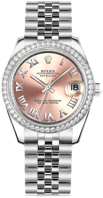 ROLEX Datejust 31 Pink Roman Numeral Watch 178384-0009 Image 1