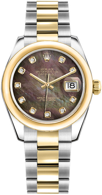 ROLEX Datejust 31 Black Mother Of Pearl Diamond Women'S Watch 178243-0068 Image 1