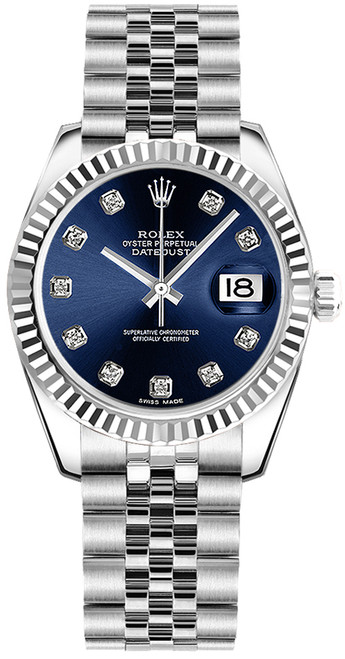 ROLEX Datejust 31 Blue Diamond Dial Women'S Watch 178274-0048 Image 1