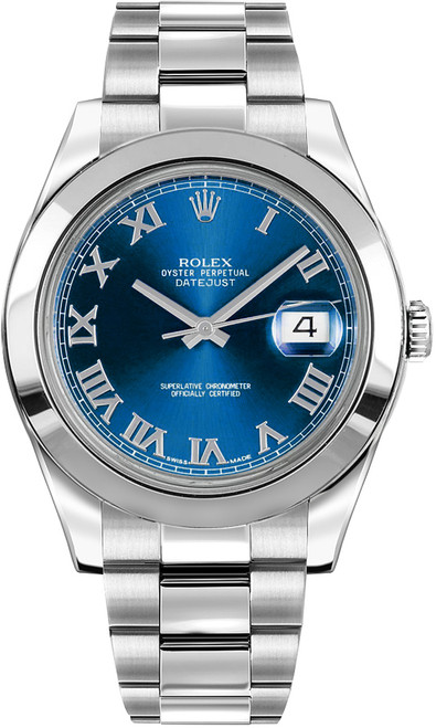 ROLEX Datejust Ii 41 Blue Roman Numeral Dial Men
S Watch 116300-0004 Image 1