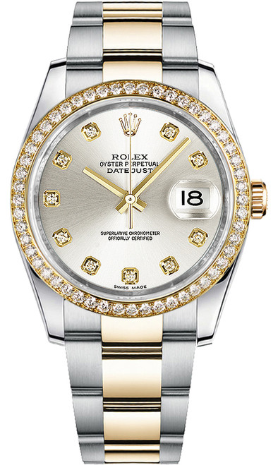 ROLEX Datejust 36 Silver Diamond Oyster Bracelet Watch 116243-0012 Image 1