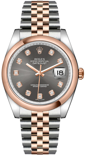 ROLEX Datejust 36 Rose Gold Bezel Watch 116201-0065 Image 1