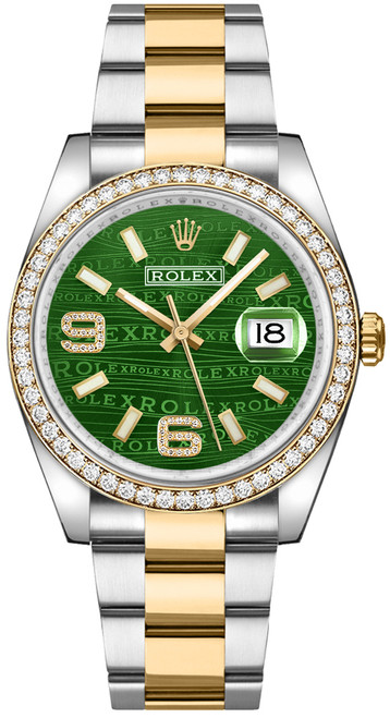 ROLEX Datejust 36 Green Dial Oyster Bracelet Watch 116243 Image 1
