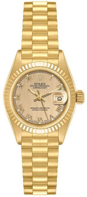 ROLEX Lady-Datejust 26 Yellow Gold President Bracelet Women
S Watch 69178 Image 1