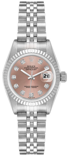 ROLEX Lady-Datejust 26 Pink Diamond Dial Fluted Bezel Women'S Watch 79174 Image 1
