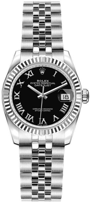 ROLEX Lady-Datejust 26 Black Roman Numeral Women'S Watch 179174-0096 Image 1