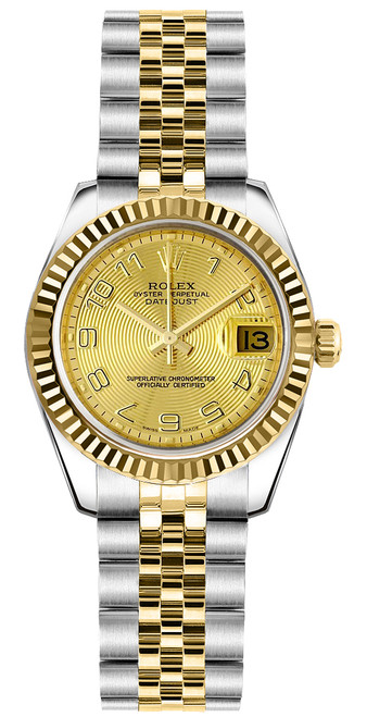 ROLEX Lady-Datejust 26 Jubilee Bracelet Champagne Dial Watch 179173 Image 1