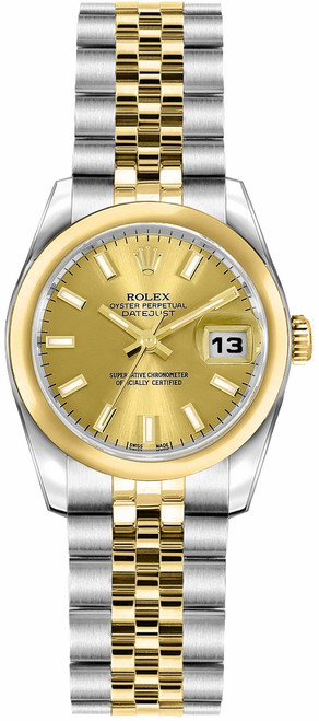 ROLEX Lady-Datejust 26 Steel & Gold Champagne Women'S Watch 179163 Image 1