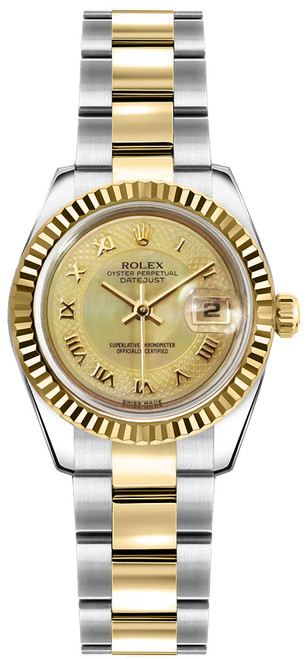 ROLEX Lady-Datejust 26 Mother Of Pearl Gold & Steel Watch 179173 Image 1