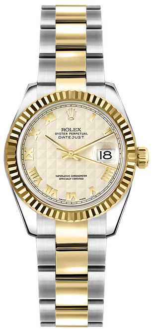ROLEX Lady-Datejust 26 Oyster Bracelet Ivory Dial Watch 179173 Image 1