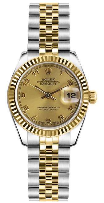 ROLEX Lady-Datejust 26 Champagne Dial Watch 179173 Image 1