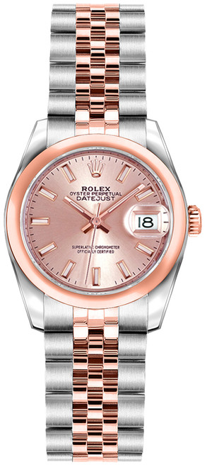 ROLEX Lady-Datejust 26 Rose Gold 
Steel Pink Dial Women
S Watch 179161 Image 1