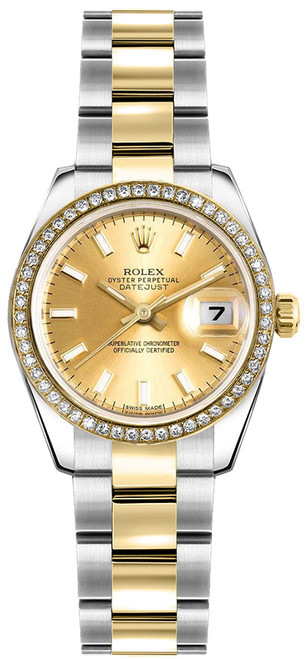 ROLEX Lady-Datejust 26 Diamond Bezel Automatic Women'S Watch 179383 Image 1
