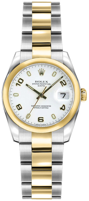 ROLEX Lady-Datejust 26 White Dial Yellow Gold & Steel Women'S Watch 179163 Image 1