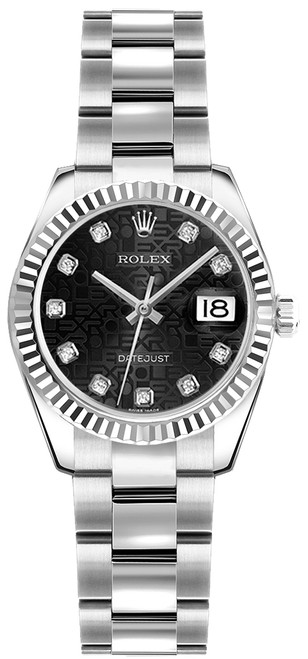 ROLEX Lady-Datejust 26 Black Jubilee Dial Watch For Women 179174 Image 1