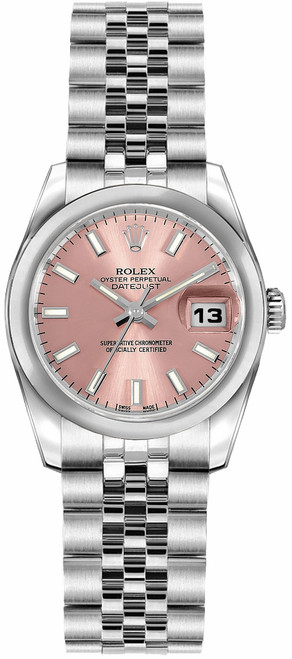 ROLEX Lady-Datejust 26 Stainless Steel Pink Dial Women'S Watch 179160 Image 1
