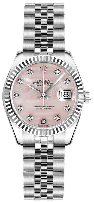 ROLEX Lady-Datejust 26 Pink Mother Of Pearl Dial Watch 179174 Image 1