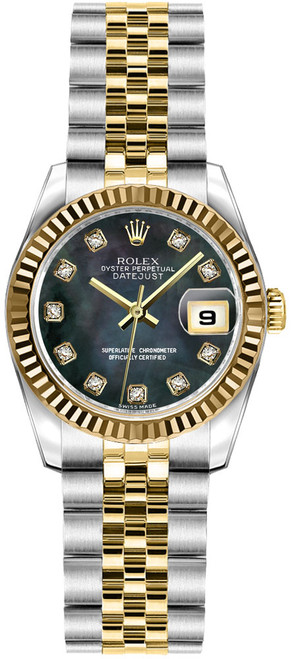 ROLEX Lady-Datejust 26 Solid 18K Yellow Gold & Steel Watch 179173 Image 1