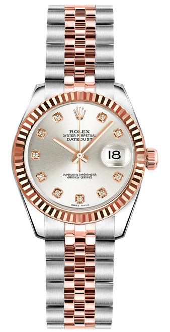 ROLEX Lady-Datejust 26 Silver Diamond Dial Women
S Watch 179171 Image 1