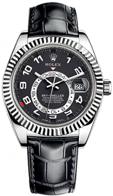 ROLEX Sky-Dweller Black Dial White Gold Men'S Watch 326139-0003 Image 1