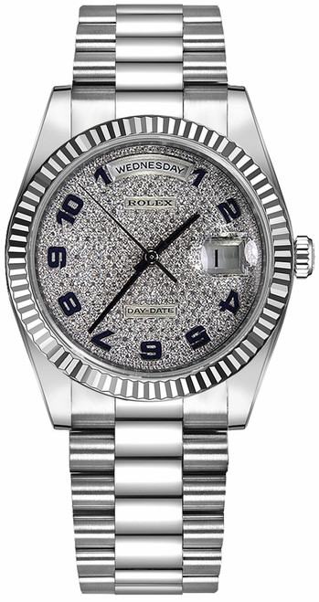 ROLEX Day-Date 36 Diamond Pave Dial Gold Watch 118239-0144 Image 1