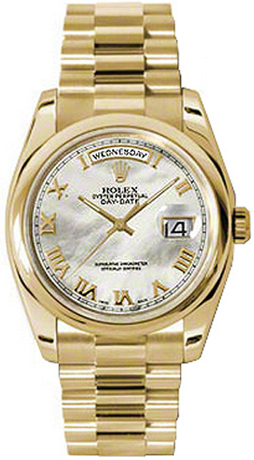 ROLEX Day-Date 36 Mother Of Pearl Gold Watch 118208 Image 1
