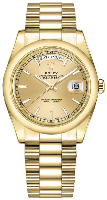 ROLEX Day-Date 36 President Bracelet Solid Gold Watch 118208-0062 Image 1