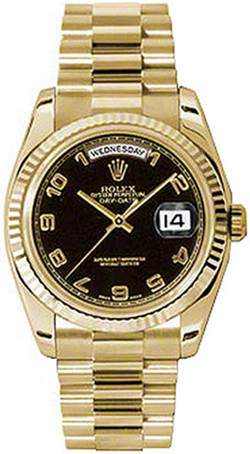 ROLEX Day-Date 36 Fluted Bezel Gold Watch 118238 Image 1