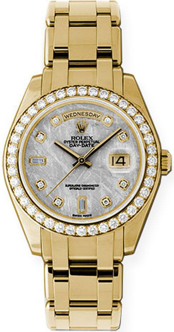 ROLEX Day-Date Special Edition Mother Of Pearl Diamond Gold Watch 18948 Image 1 ROLEX Day-Date Special Edition Mother Of Pearl Diamond Gold Watch 18948 Image 1
