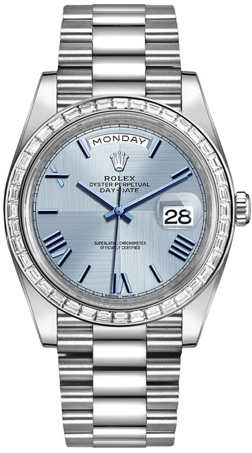 ROLEX Day-Date 40 Ice Blue Dial Men'S Watch 228396Tbr-0004 Image 1 ROLEX Day-Date 40 Ice Blue Dial Men'S Watch 228396Tbr-0004 Image 1