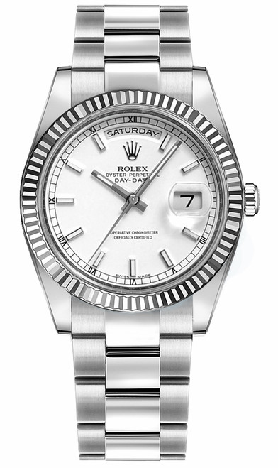 ROLEX Day-Date 36 White Dial Oyster Bracelet Watch 118239 Image 1