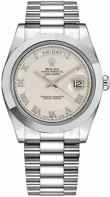 ROLEX Day-Date 41 Ivory Dial Platinum Watch 218206 Image 1