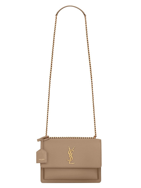 SAINT LAURENT Sunset Medium Chain Bag In Smooth Leather GREYISH BROWN Image 1