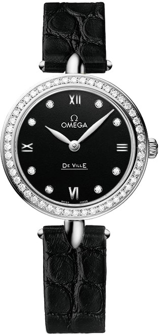OMEGA De Ville Prestige Black Dial Diamond Women'S Watch 424.18.27.60.51.001 Image 1 OMEGA De Ville Prestige Black Dial Diamond Women'S Watch 424.18.27.60.51.001 Image 1