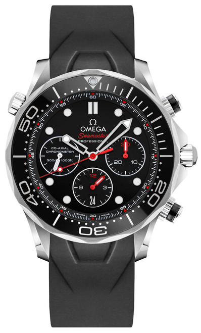 OMEGA Seamaster Black & Red Men'S Watch 212.30.42.50.01.001 Image 1