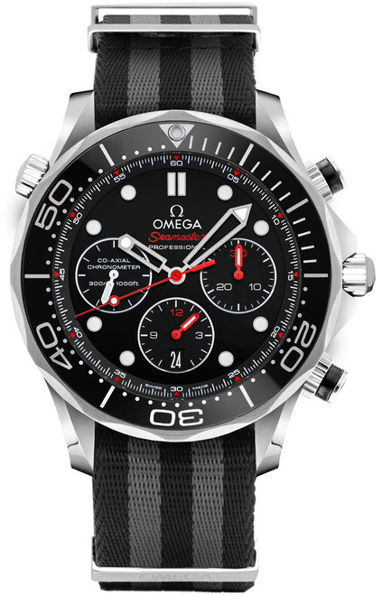OMEGA Seamaster Black Dial Nato Strap Men'S Watch 212.30.44.50.01.001 Image 1