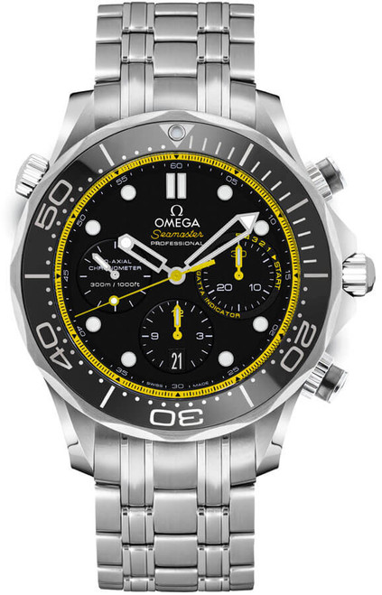 OMEGA Seamaster Black & Yellow Men'S Watch 212.30.44.50.01.002 Image 1
