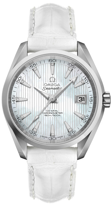 OMEGA Seamaster Aqua Terra White Pearl & Diamond Men'S Watch 231.13.39.21.55.001 Image 1
