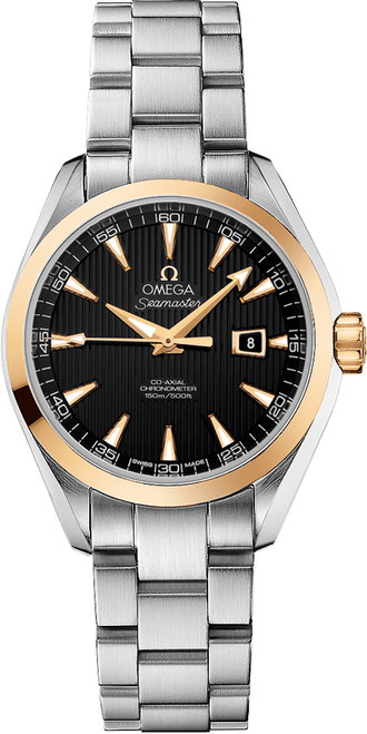 OMEGA Seamaster Aqua Terra Black Dial Gold & Steel Women'S Watch 231.20.34.20.01.004 Image 1