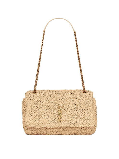 SAINT LAURENT Jamie Medium Chain Bag ''Carré Rive Gauche'' In Raffia BEIGE Image 1