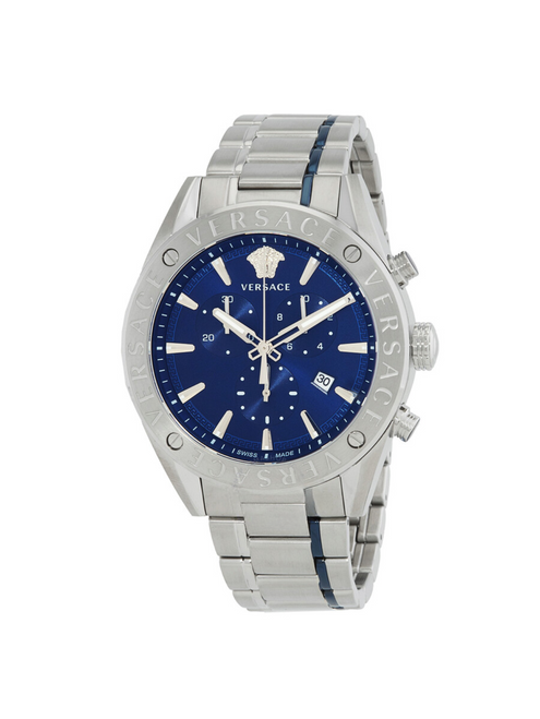VERSACE  V-Chrono Chronograph Quartz Blue Dial Men's Watch