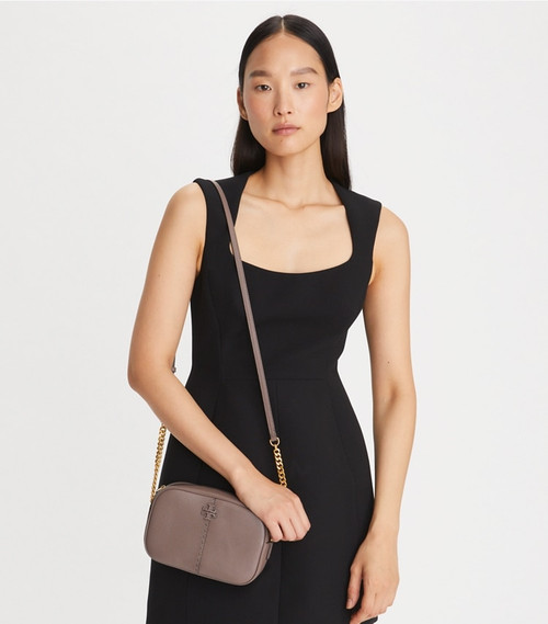 TORY BURCH Mcgraw Camera Bag- Silver Maple